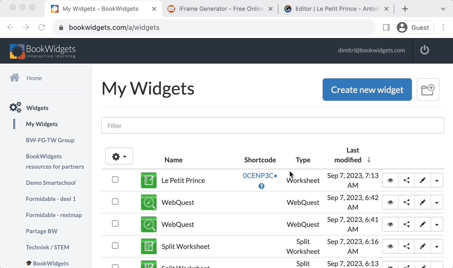 Edtech App Smash BookWidgets Genially