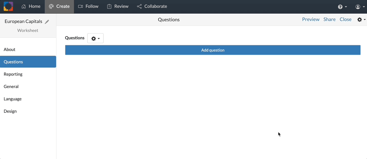Importing multiple choice questions gif