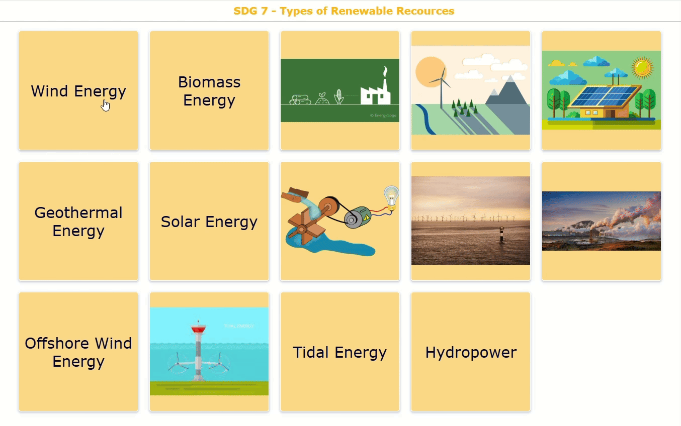 SDG 7 - Renewable Energy pair matching 