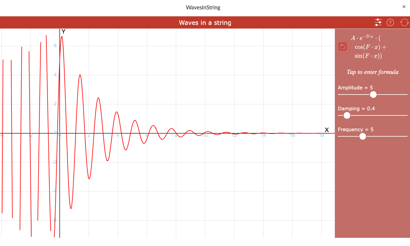 Active Plot widget showing wave frequencies for music and math connection