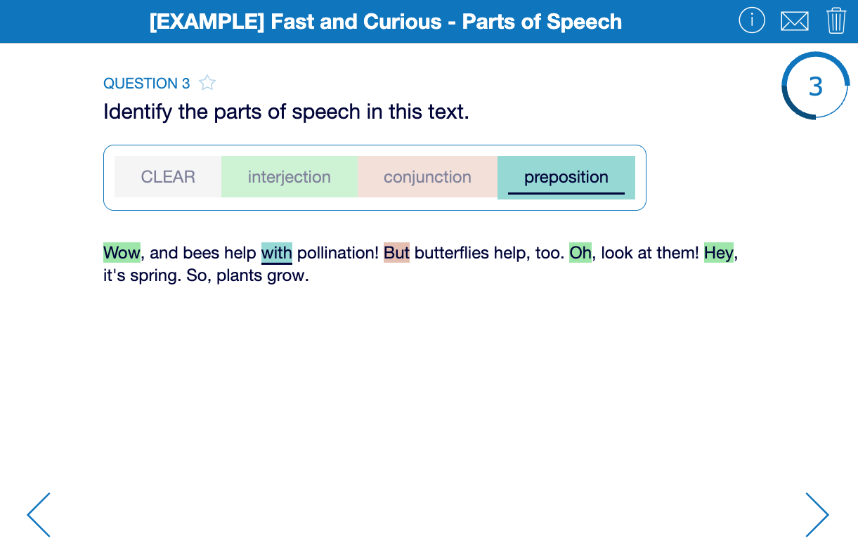 Fast and Curious EduProtocol quiz in BookWidgets