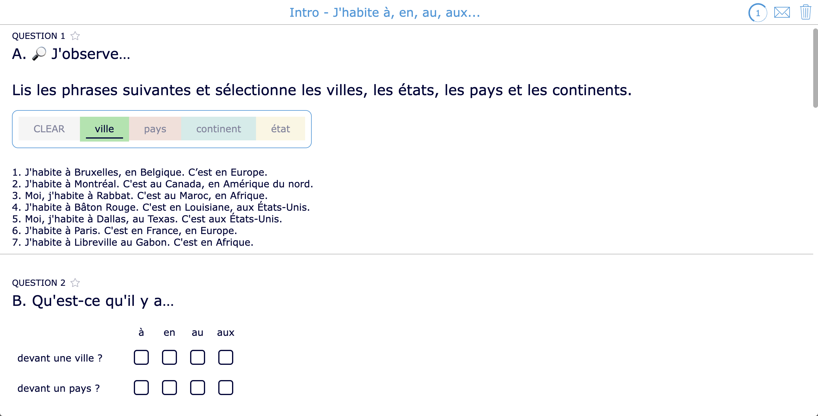 Interactive Worksheet French Grammar)