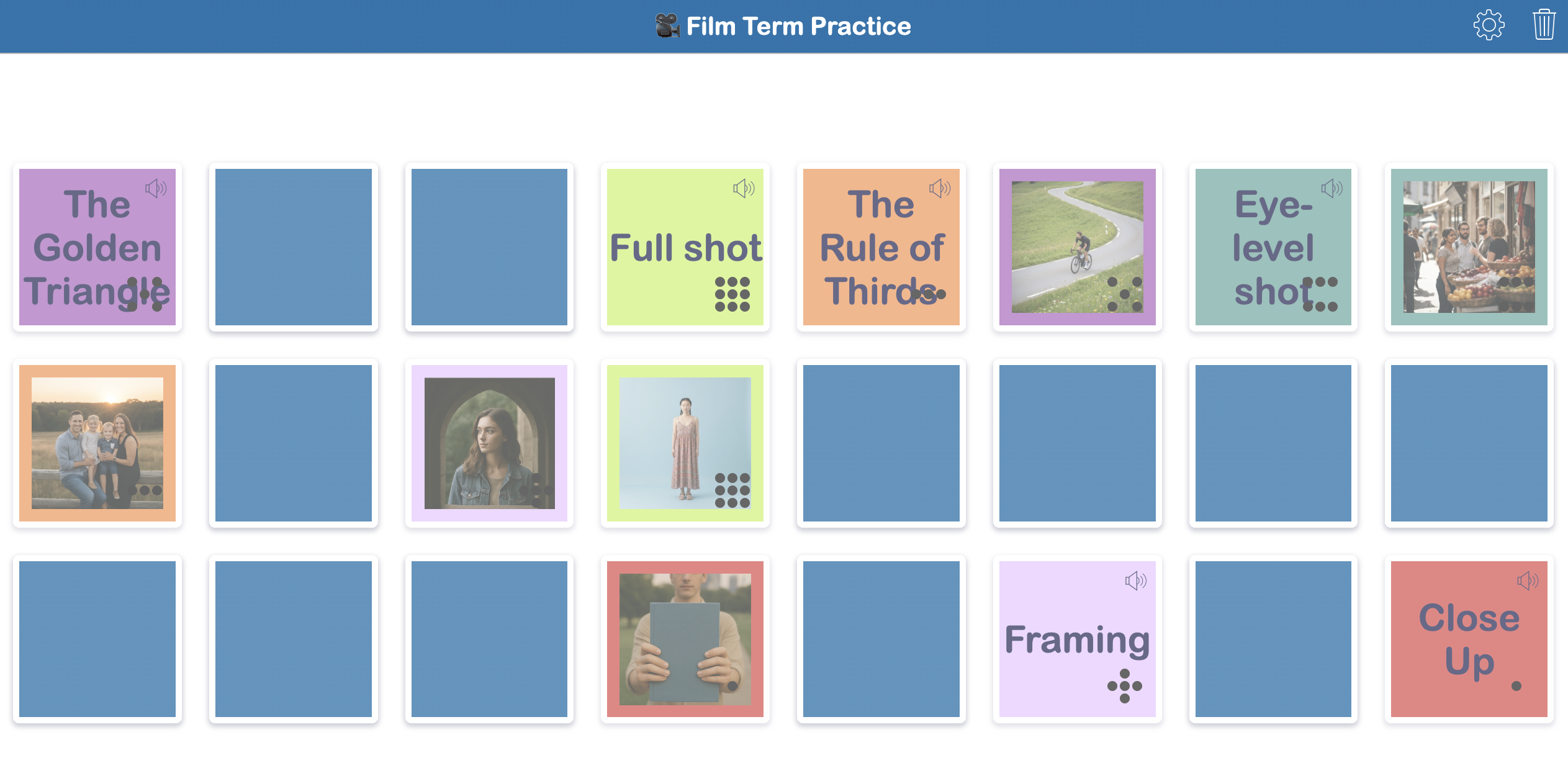 Film Terminology Memory Game