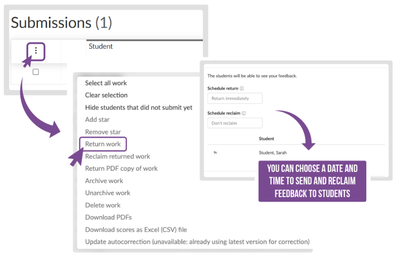 Return and reclaim student work