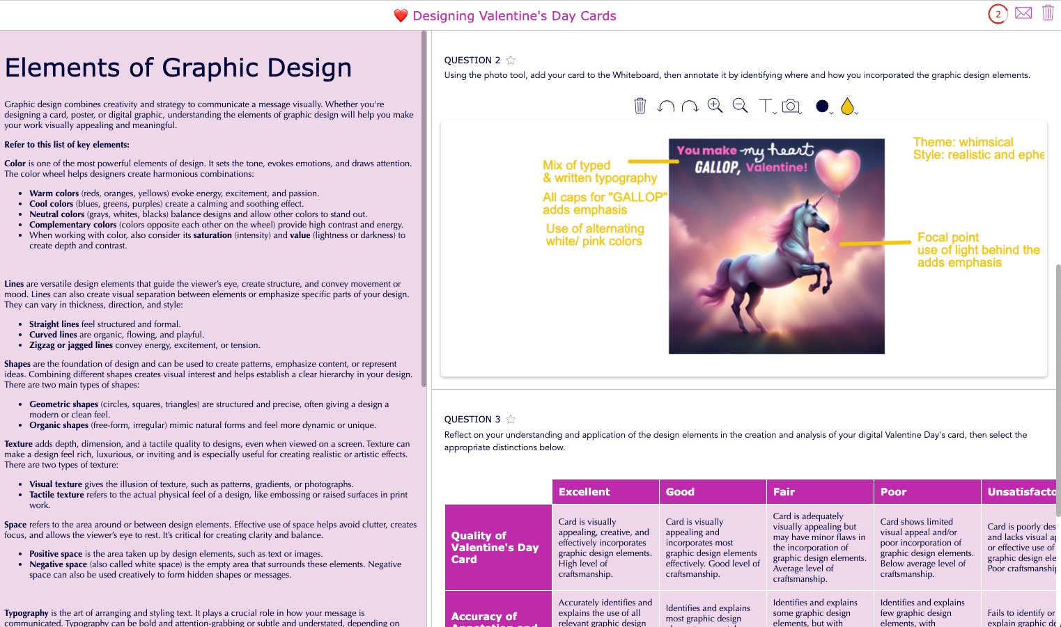 Split Worksheet Designing Cards Project