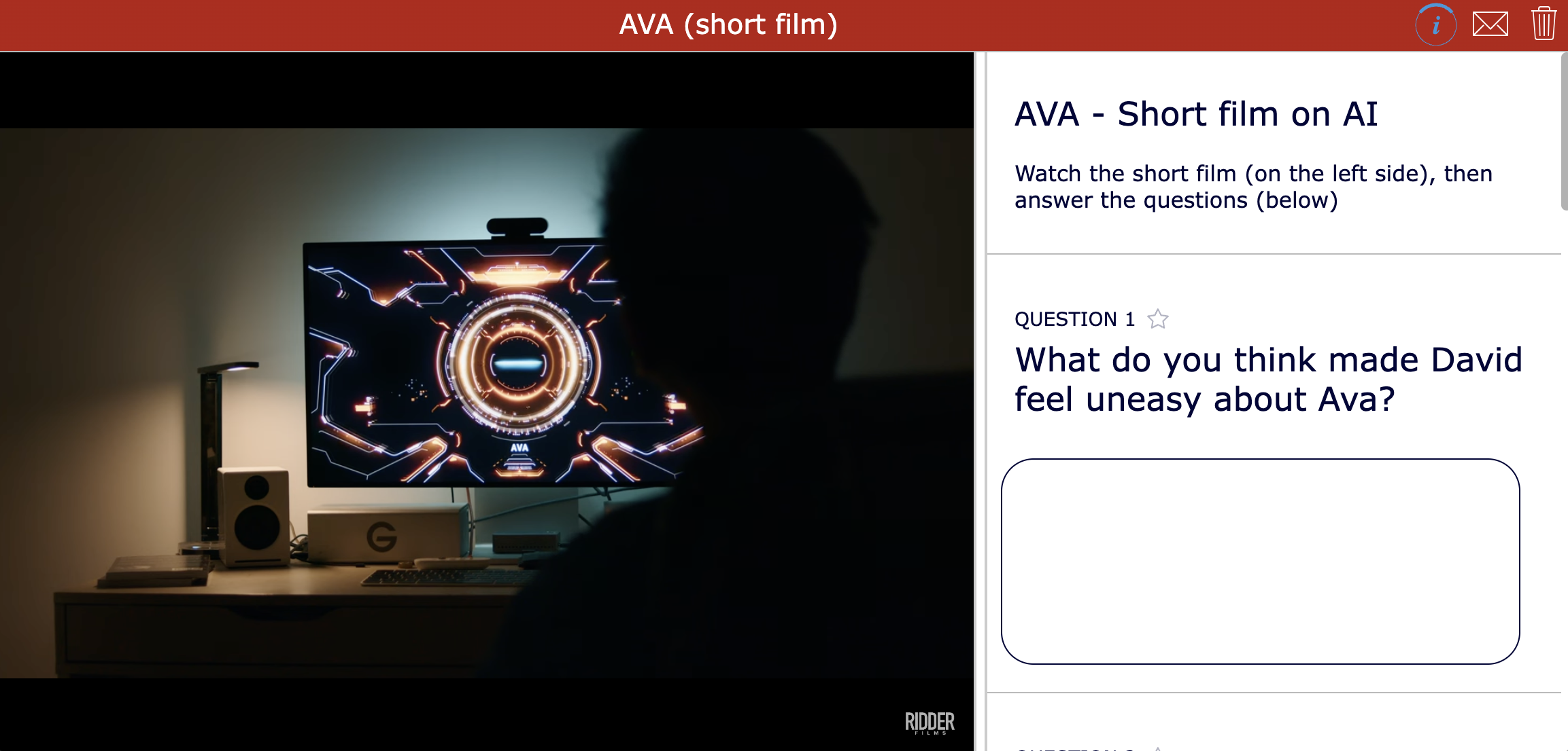 Short films - AVA - Artificial intelligence