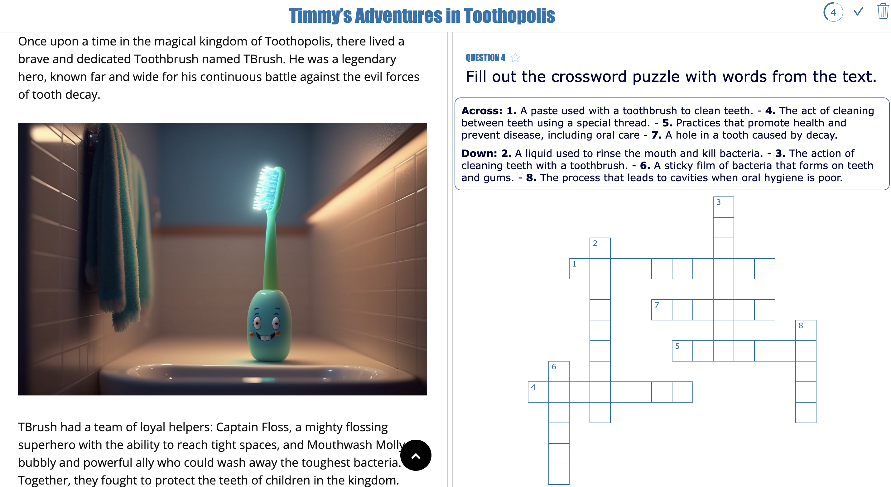 Digital reading comprehension lesson