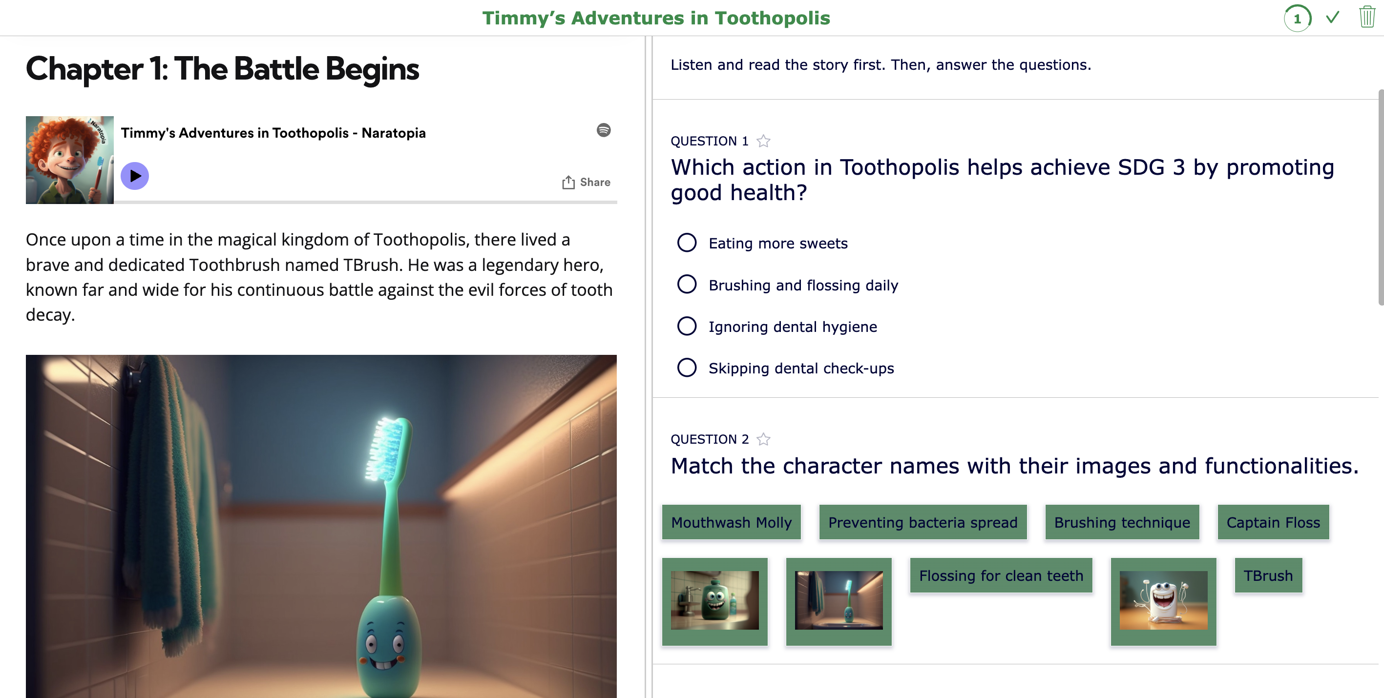 Digital lesson SDG 3 - good health & well being - grade 6 students