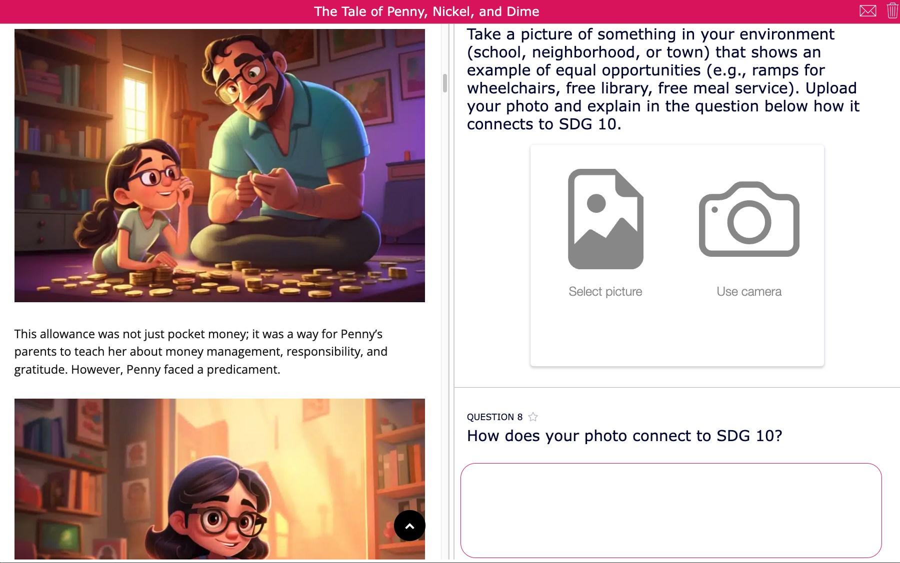 reading comprehension about SDG 10: Reduced Inequalities