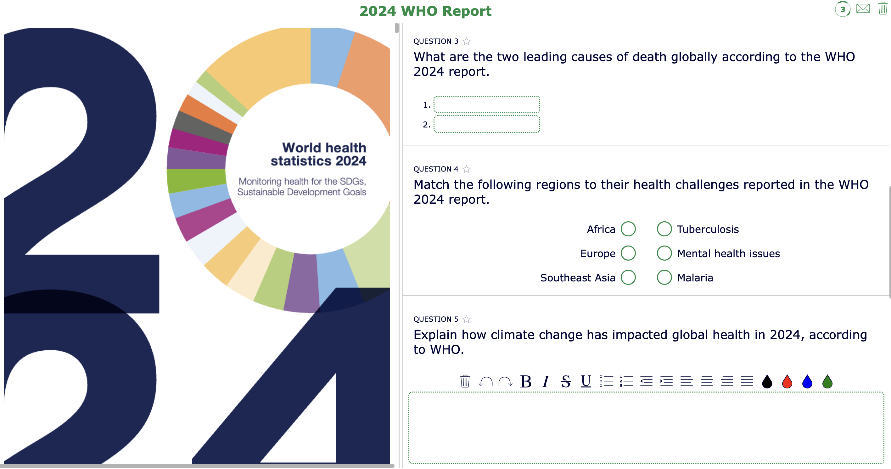 2024 WHO Report lesson plan SDG 3