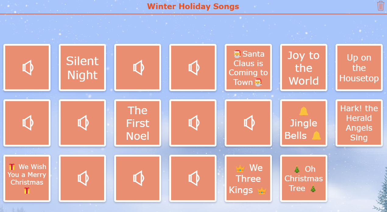 BookWidgets Pair Matching activity for the days leading up to the holidays, matching holiday songs with their titles