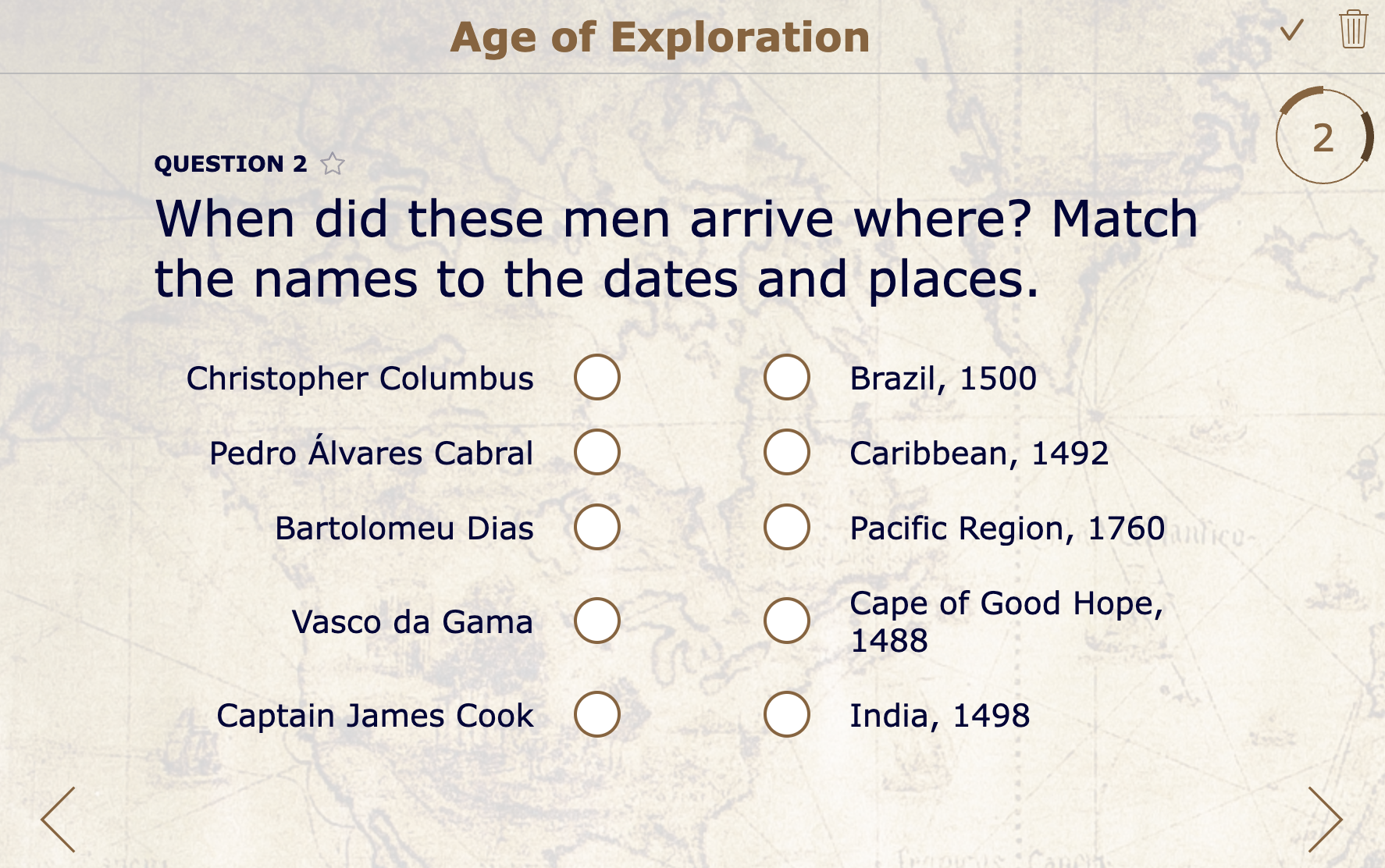Quiz widget in BookWidgets