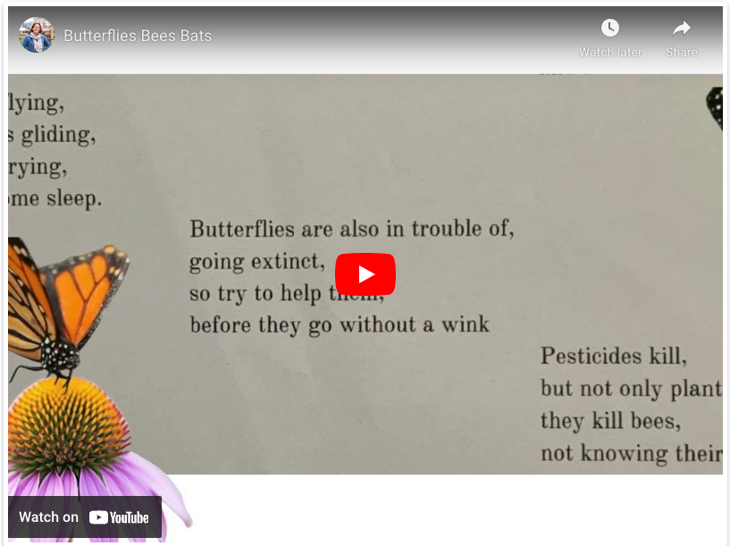 Fifth grade student’s mixed media ecopoem on bees