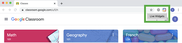 live widgets in google classroom