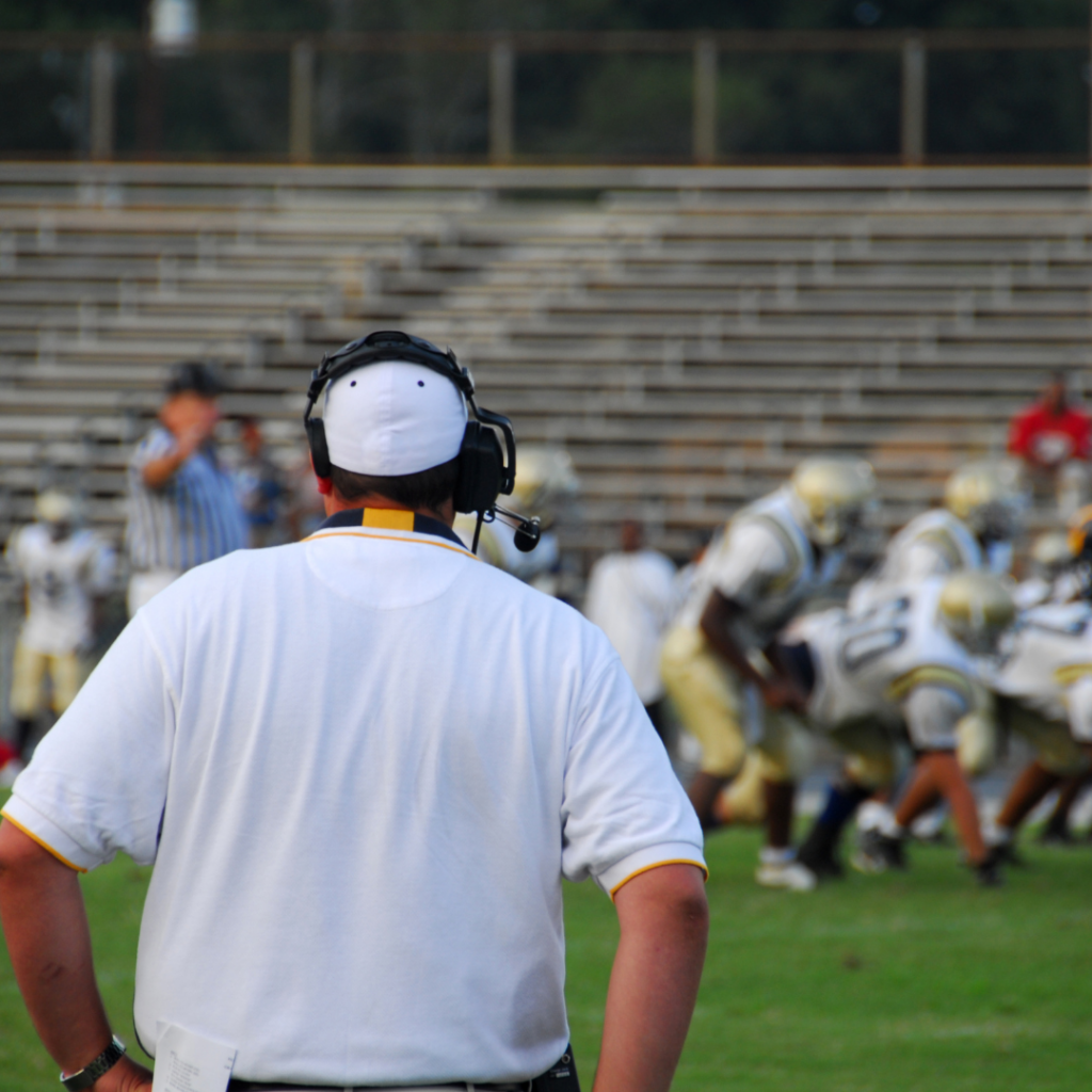 Football coach on the sideline